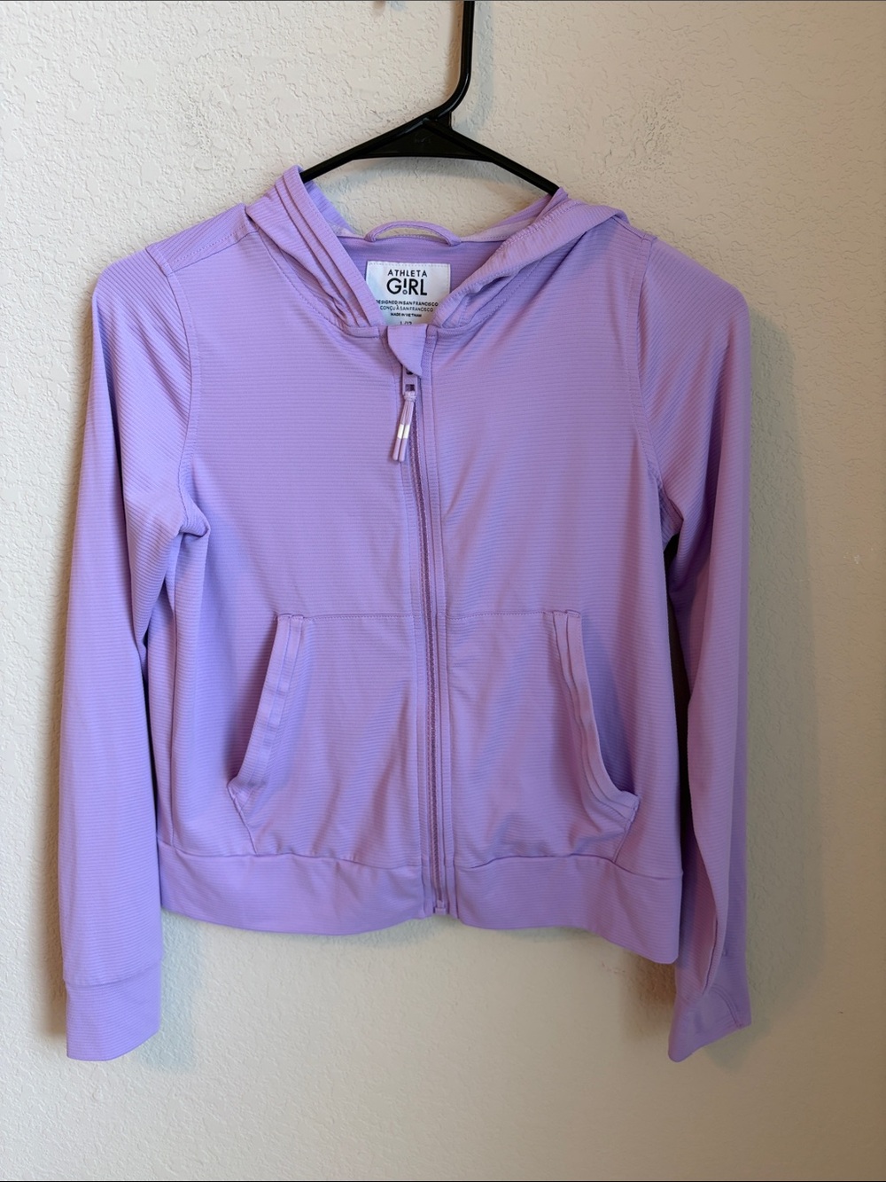 Athleta Girls Light Purple Hooded Zip-Up Jacket
